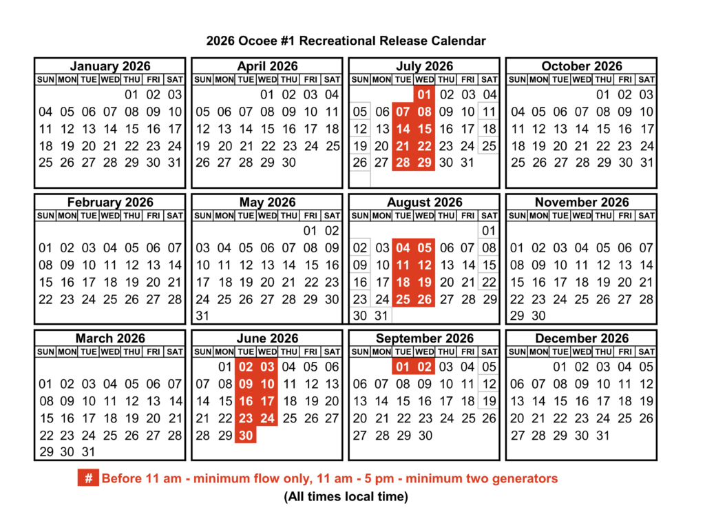 lower ocoee river calendar release schedule